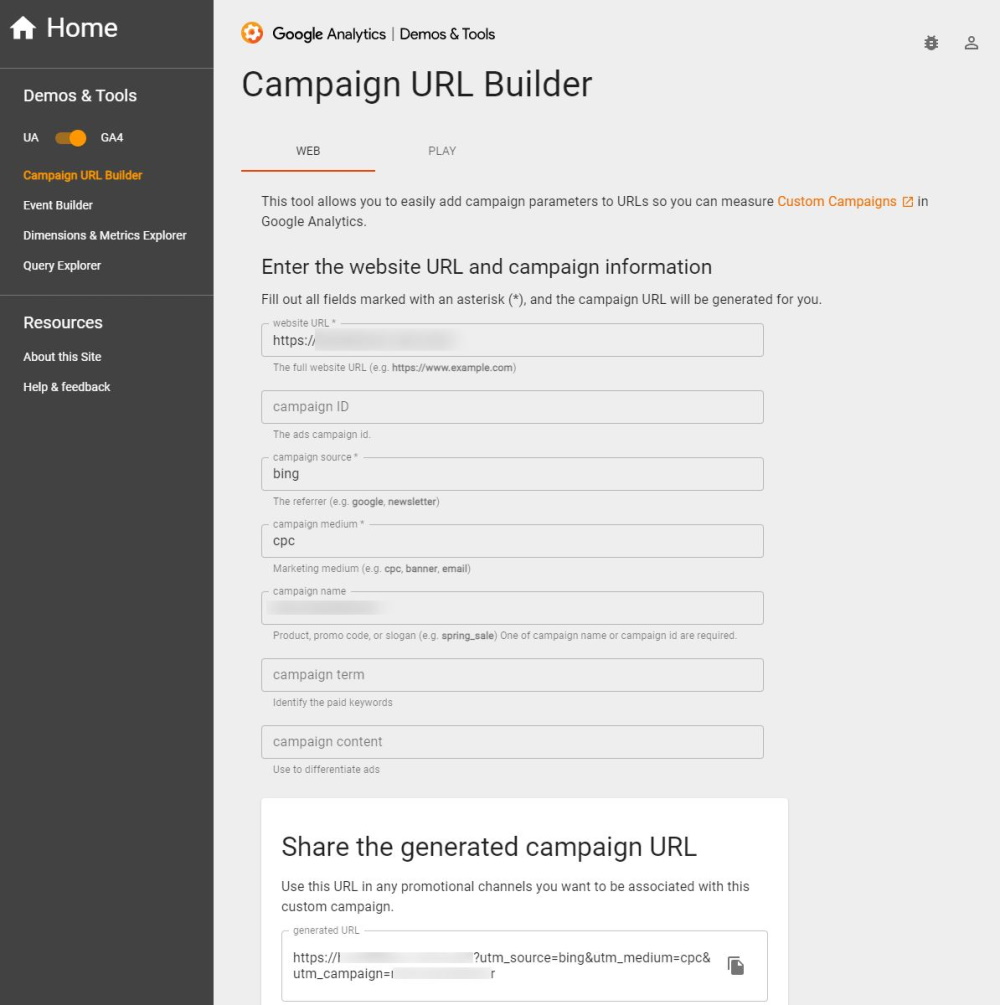 Der Google URL-Builder hilft dir bei der Erstellung der UTM-Parameter für deine Kampagnen