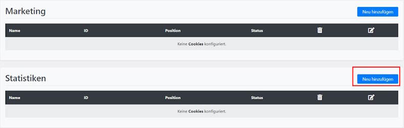 Statistik-Cookie in Borlabs hinzufügen